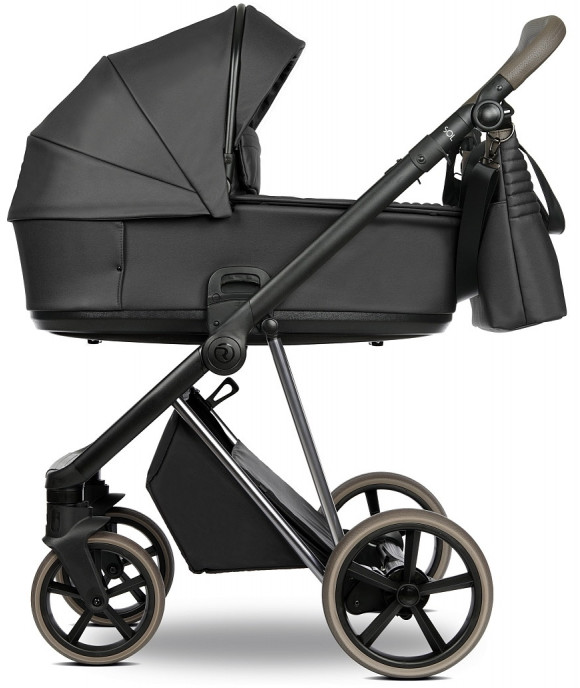 Коляска 2 в 1 Roan Sol Vintage Luxury Кожа - Woodland Gray/Nickel/руч.Cappuccino