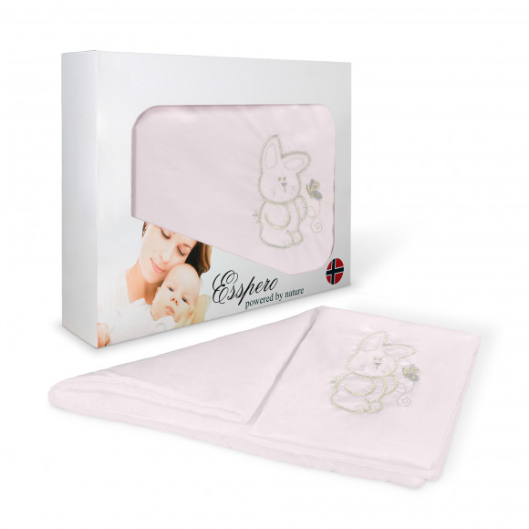 Комплект постельного белья в коляску Esspero Lui 5 предметов - Зайка Розовый