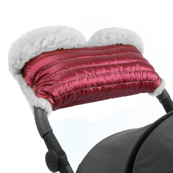 Муфта для рук на коляску Esspero Soft Fur Lux (Натуральная шерсть) - Ruby