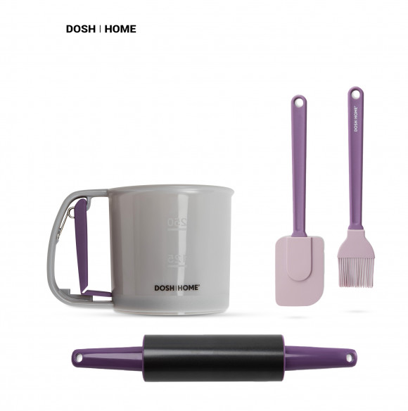 Набор для выпечки DOSH | HOME VELA механическое сито, скалка, лопатка, кисточка, 4 предмета