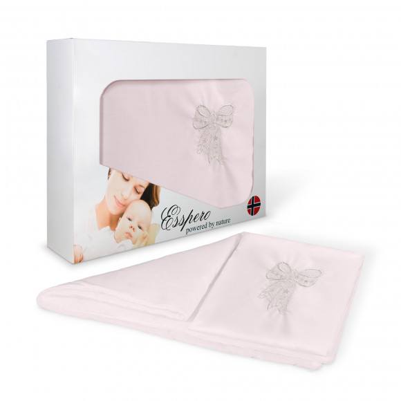 Комплект постельного белья в коляску Esspero Lui 5 предметов - Бант Розовый