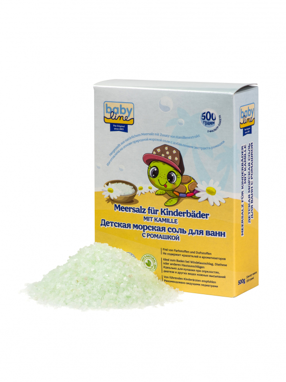 Детская морская соль для ванн baby line ™ с ромашкой 500г