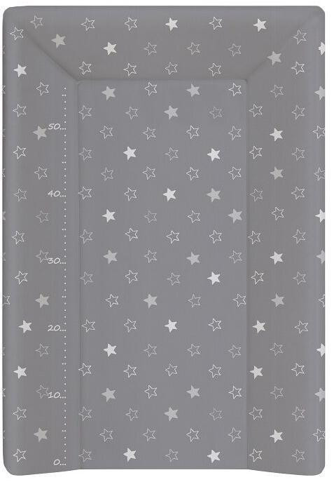 Пеленальный матрац на кровать Ceba Baby на жёстком основании 70 см - Stars Dark Grey