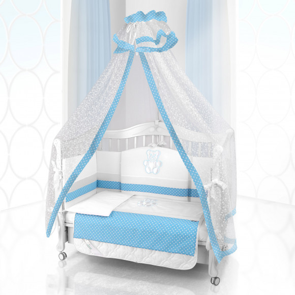 Комплект постельного белья Beatrice Bambini Unico Puntini (125х65) - bianco blu