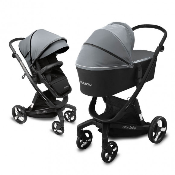 Коляска 2 в 1 Amarobaby Tutum с Auto Brake - Серый