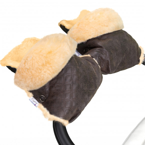 Муфта-рукавички для коляски Esspero Carina (100% овечья шерсть)  - Brown