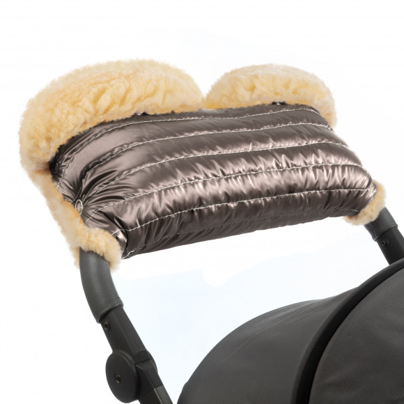 Муфта для рук на коляску Esspero Diaz Lux (Натуральная шерсть) - Almond