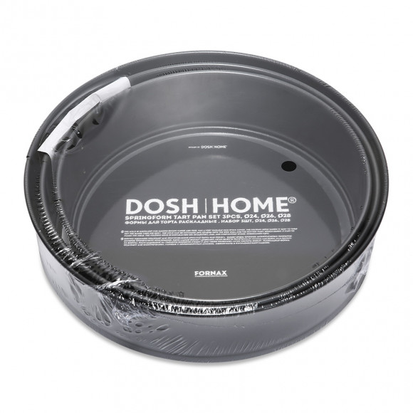 Формы для торта раскладные DOSH | HOME FORNAX, набор 3шт - d24, d26, d28