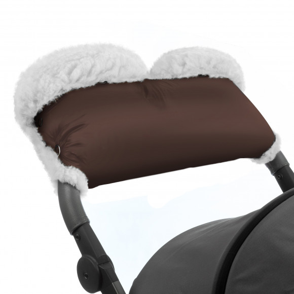 Муфта для рук на коляску Esspero Soft Fur Lux (Натуральная шерсть) - Chocolat