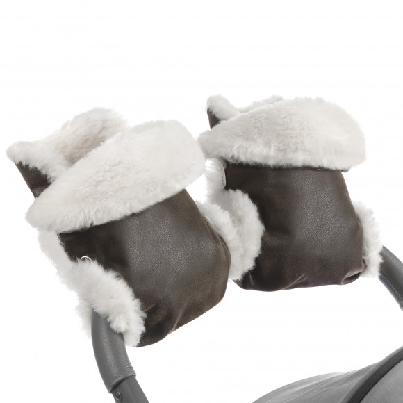 Муфта-рукавички для коляски Esspero Gretta (100% овечья шерсть) - Brown