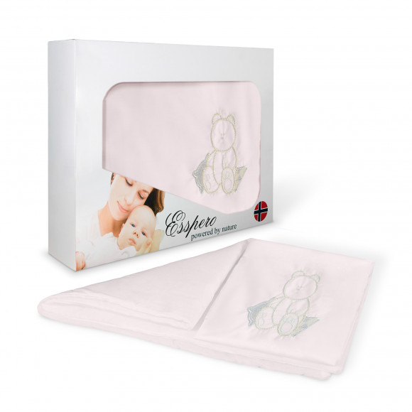 Комплект постельного белья в коляску Esspero Lui 5 предметов - Мишка Розовый