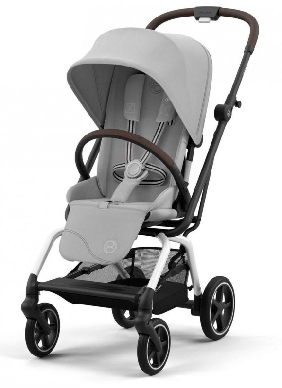 Прогулочная коляска Cybex Eezy S Twist Plus 2 - SLV Fog Grey с дождевиком и бампером