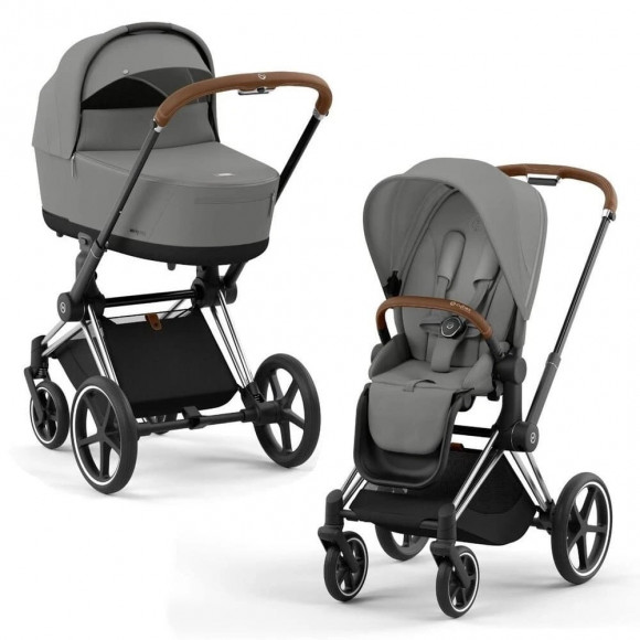 Коляска 2 в 1 Cybex Priam IV (шасси Chrome Brown) - Mirage Grey