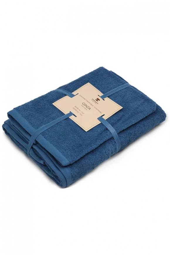 Набор махровых полотенец Традиция GINZA 2 шт - Синий