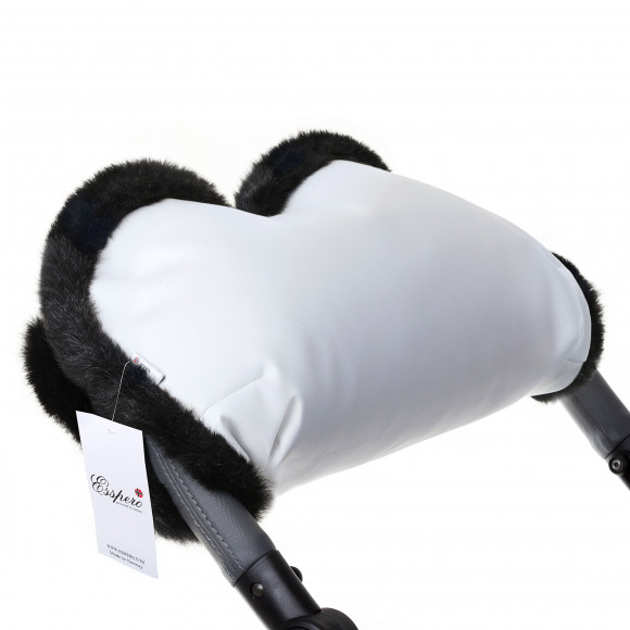 Муфта для рук на коляску Esspero LIT Leatherette (эко-кожа) - white/black