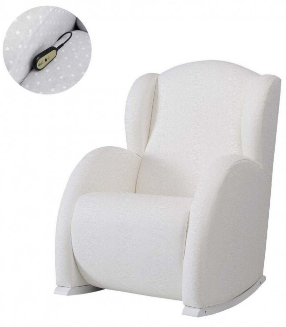 Кресло-качалка с Relax-системой Micuna Wing/Flor - White/White
