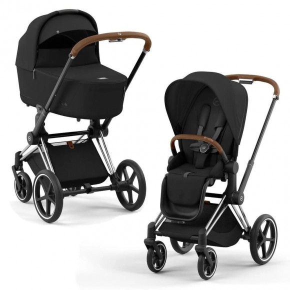 Коляска 2 в 1 Cybex Priam IV (шасси Chrome Brown) - Sepia Black