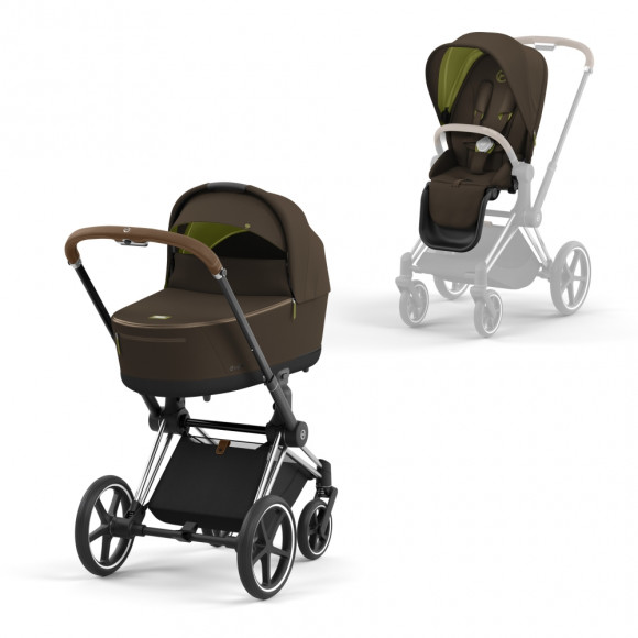 Коляска 2 в 1 Cybex Priam IV (шасси Chrome Brown) - Khaki Green