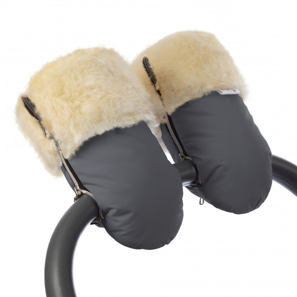 Муфта-рукавички для коляски Esspero Double (Натуральная шерсть) - Grey