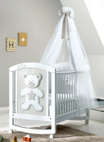 Детская кроватка Pali Teddy B - Белый/Серо-песочный