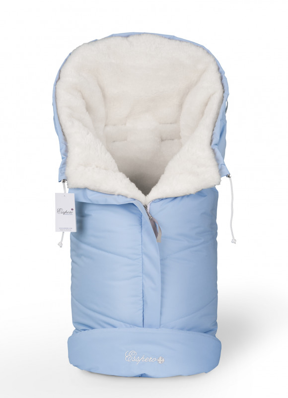 Конверт в коляску Esspero Sleeping Bag White (натуральная 100% шерсть) - Blue Mountain