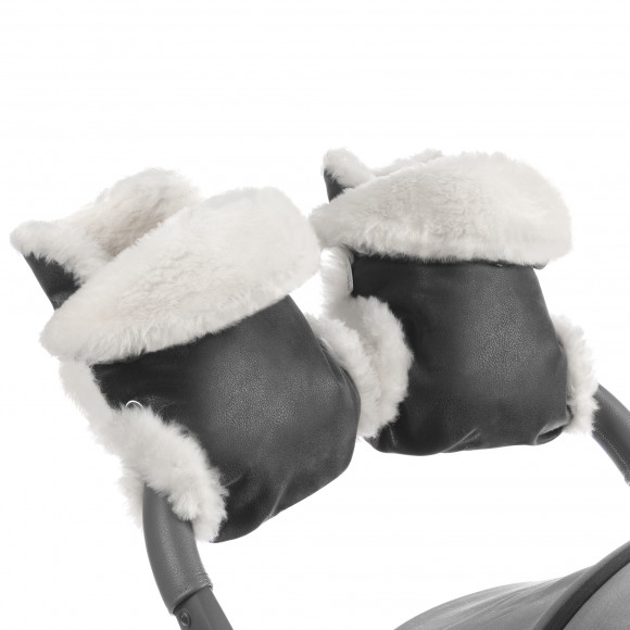Муфта-рукавички для коляски Esspero Gretta (100% овечья шерсть) - Black
