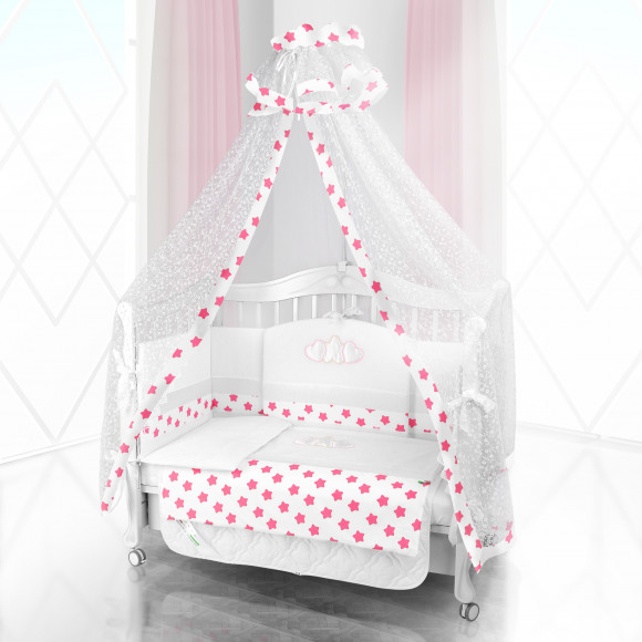 Комплект постельного белья Beatrice Bambini Unico Grande Stella (120х60) - bianco rosa