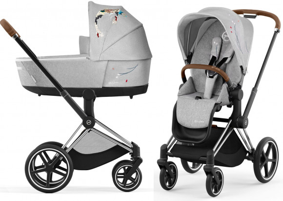 Коляска 2 в 1 Cybex Priam IV (шасси Chrome Brown) - KOI Crystallised