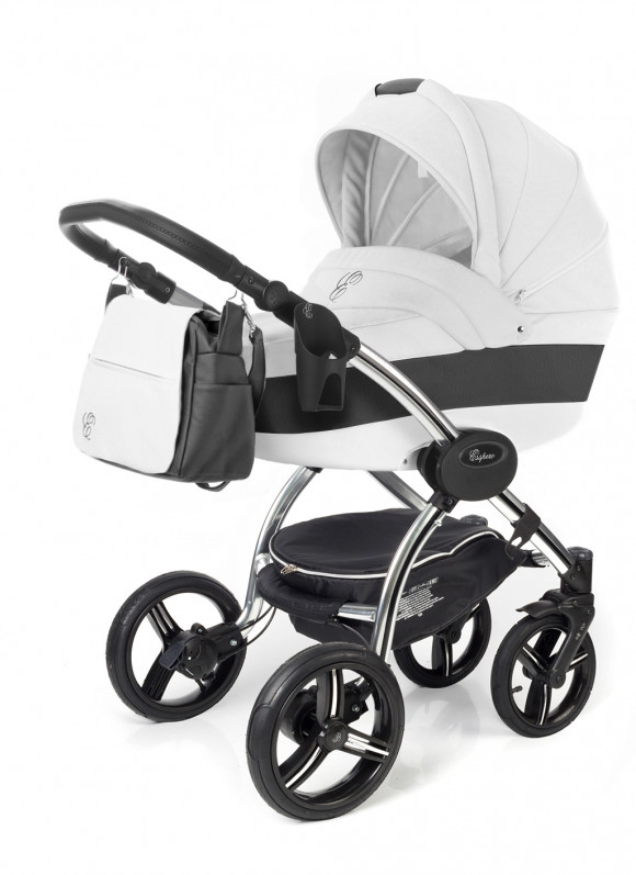 Коляска для новорожденных Esspero Grand I-Nova (шасси Chrome) - White leatherette