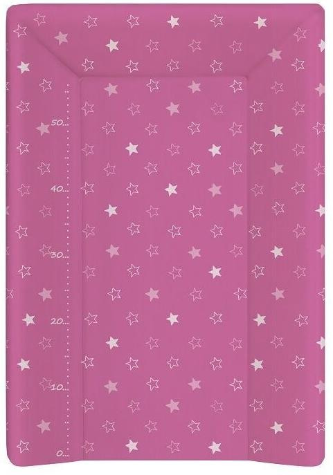 Пеленальный матрац на кровать Ceba Baby на жёстком основании 70 см - Stars Dark Pink