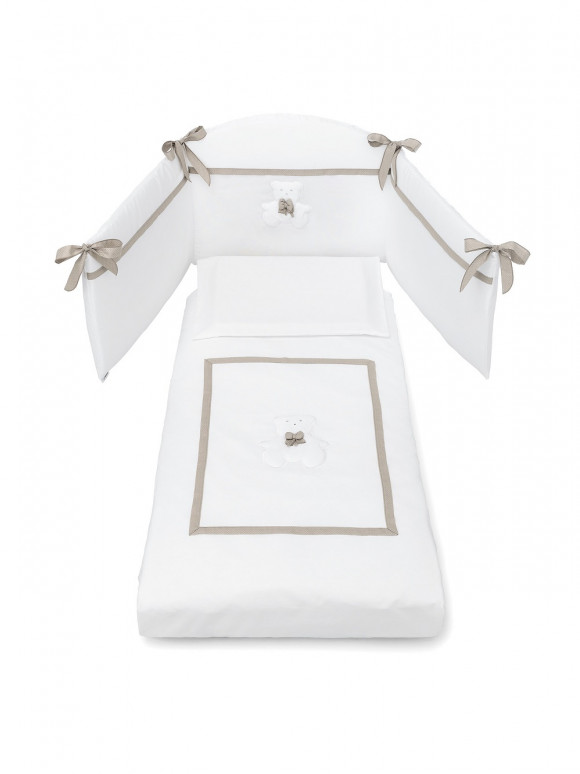 Комплект постельного белья Erbesi Dudu (3 предмета) - Белый/песочный