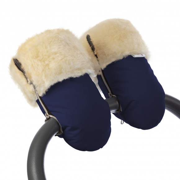 Муфта-рукавички для коляски Esspero Double (Натуральная шерсть) - Navy