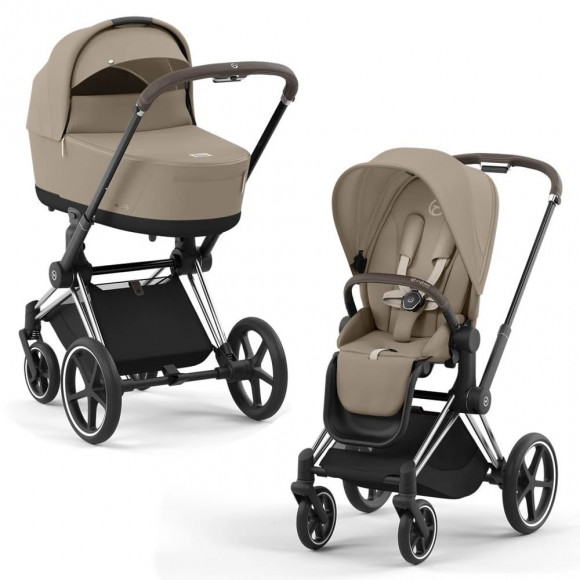 Коляска 2 в 1 Cybex Priam IV (шасси Chrome Brown) - Cozy Beige