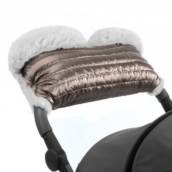 Муфта для рук на коляску Esspero Soft Fur Lux (Натуральная шерсть) - Almond